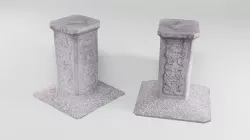 Outdoor Stone Podium Low-poly 3D model