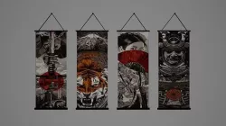 painting scroll Low-poly 3D model