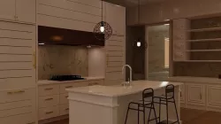Realistic European Kitchen Scene With Many Detailed Furnitures 3D model