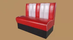 Retro diner couch Low-poly 3D model