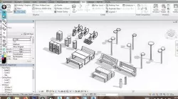 revit urban furniture  families pack 3D model