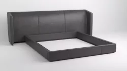 RH Alessa leather extended shelter bed Frame only 3D model