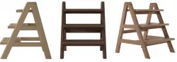 RIZCA Step Ladder Teak Oak Walnut  3D model