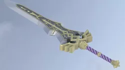 Royal claymore Low-poly 3D model