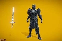 RPG Black Knight Low-poly 3D model