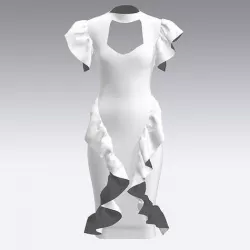 ruffled ruffled dress 3D model