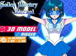 Sailor Mercury Eternal - Sailor Moon Anime Low-poly 3D model