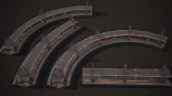 Sci-Fi Platform Road Pack Low-poly 3D model