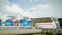 Sci Fi Train Station Low-poly 3D model