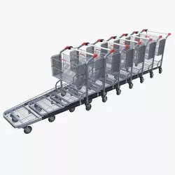 Shopping cart stack v2 Low-poly 3D model
