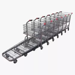 Shopping cart weathered stack v1 Low-poly 3D model