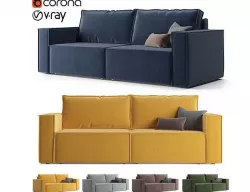 Sofa bed Loft  velour 3D model