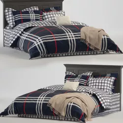 Southwestern Tartan Plaid Bed 3D model