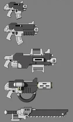 Space Marine weapons pack Low-poly 3D model