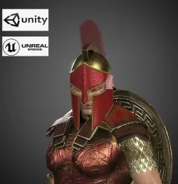 Charecter spartan warrior Low-poly 3D model