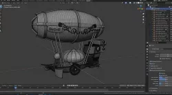 Steampunk Airship Zeppelin 3D model