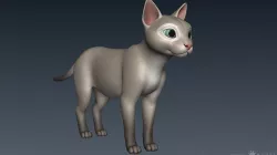 Stylized Cartoon Cat 3D model