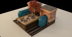 Subway Station Cartoon low-poly 3d model Game 3D model