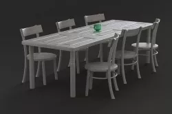  table chairs 3D model