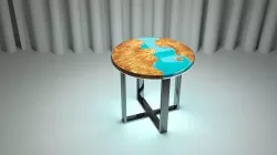 Table made of wood and epoxy resin  with lighting 3D model