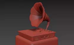 Vintage Cartoon Record Player  3D model