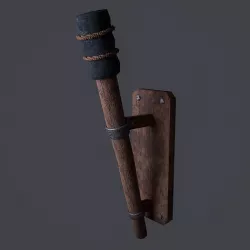 Wall torch Low-poly 3D model
