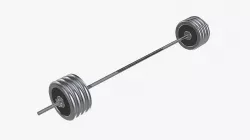 Weight bar straight with weights 3D model