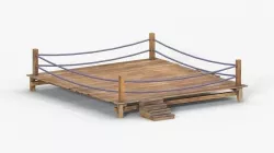 wood boxing ring Low-poly 3D model