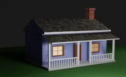Wood House Basic - Casa de Madeira Low-poly 3D model