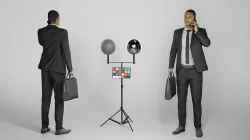Young businessman with bag talking on mobile phone 283 Low-poly 3D model
