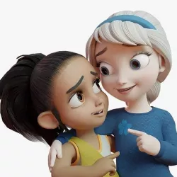 Young Elsa and Tory 3D model