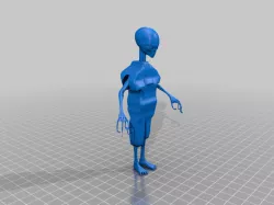 gray alien in suit