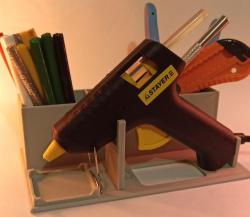 3D Printed Glue Gun Caddy Stand w Cord Wrap by Mr EC