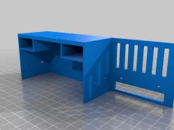 L-shaped double bunk with desk for dolls 1:12 scale