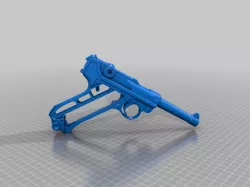 Luger P08 static prop with grips apart