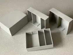 Stackable Utility Box with flexible Separation Registers and Lid