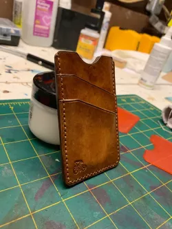 Vertical Leather Wallet Template - with Cyclist Stamp
