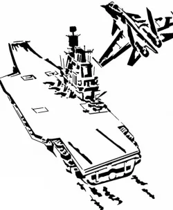 Aircraft carrier stencil