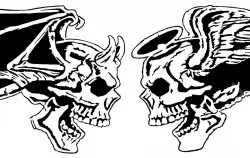 Angel Devil skull stencil