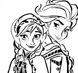Anna and elsa stencil 4