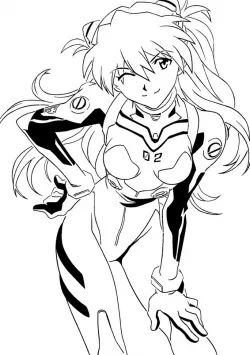 Asuka Langley stencil