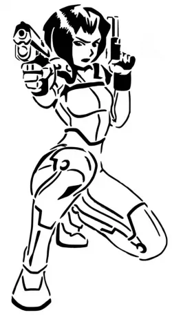 Gun Girl stencil