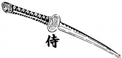 Katana sword stencil