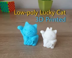 Low-poly Lucky Cat - Maneki Neko