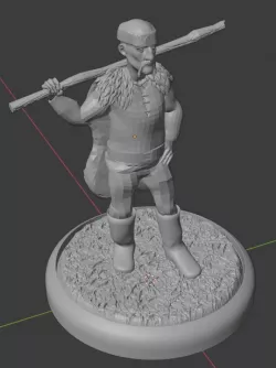Old Monk with Quarterstaff Adventurer Warrior Dungeons and Dragons Hero Wizard