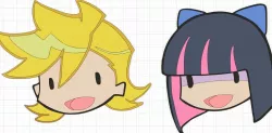 Panty & Stocking end credit bobbleheads.
