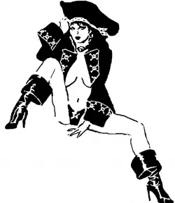 Pirate girl stencil 3