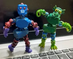 Poseable Poppin Bot Toy 2 - Claws, Tentacles, more Heads