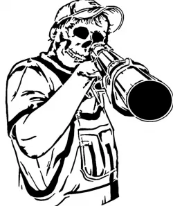Red Neck Skeleton stencil