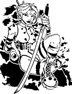 Samurai Girl stencil